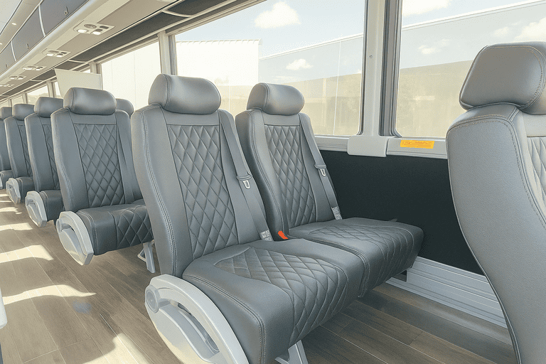 interior of Augusta Coach Bus Service charter bus