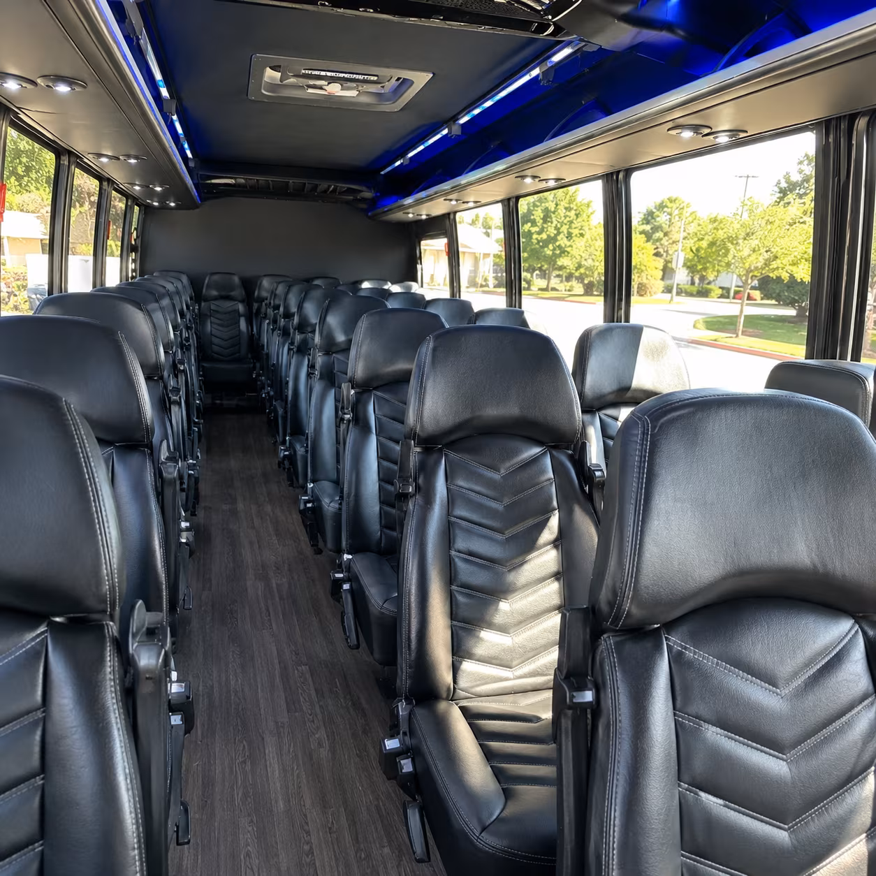 augusta 30 passenger minibus interior